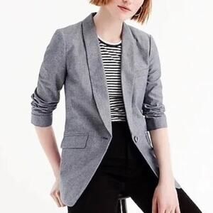 J. Crew Unstructured Shawl Collar Cotton Linen Blazer Size 8